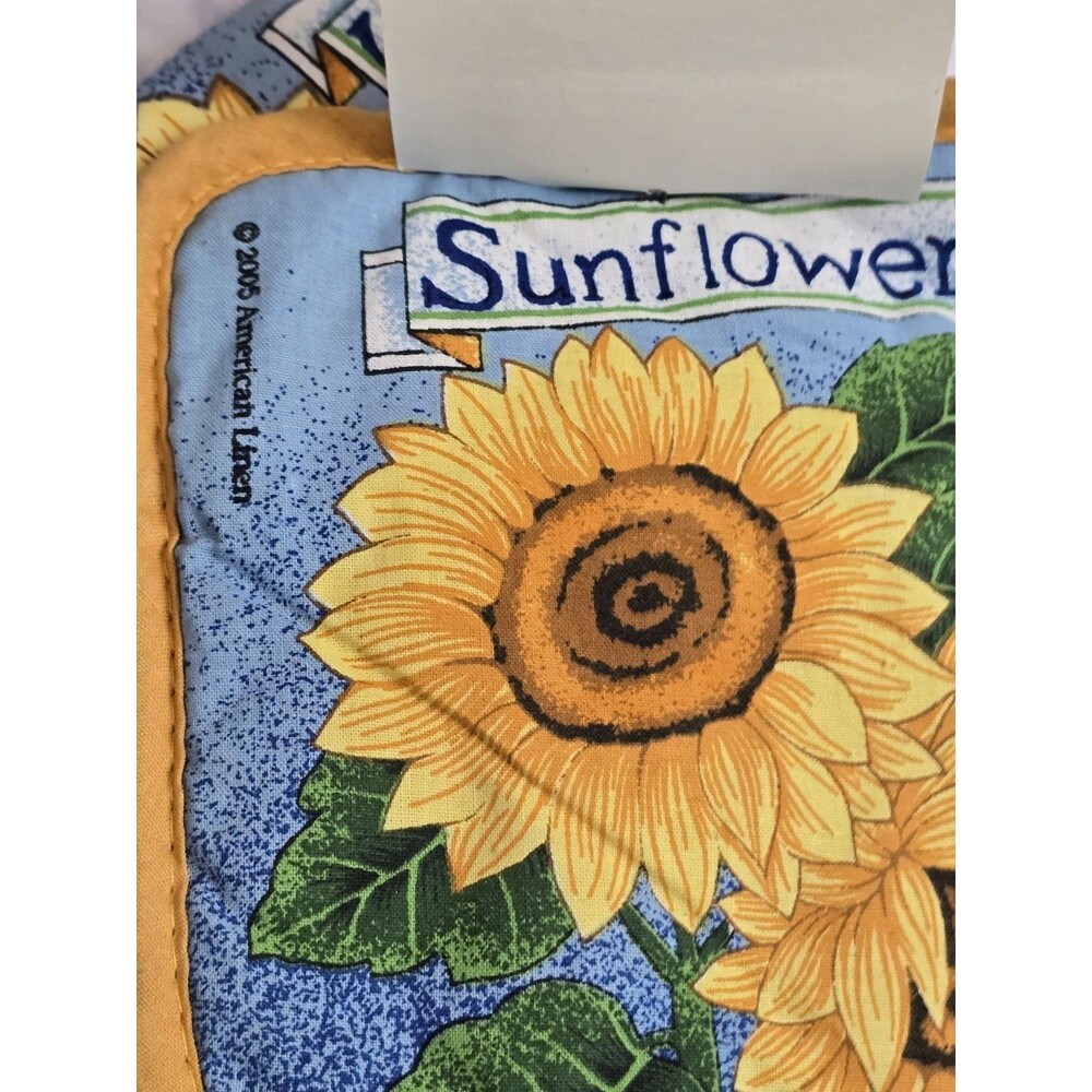 Vintage Sunflower Potholder Set American Mills Y2K Cottage Kitchen Floral Linens